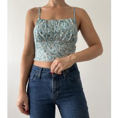 Shein kék virágos top