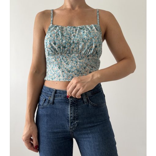 Shein kék virágos top