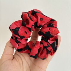 Red floral scrunchie