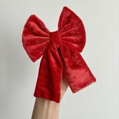 Cherry red velvet bow (S)
