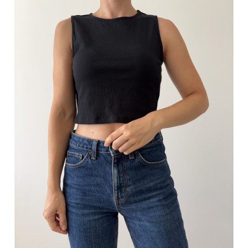 Pieces fekete top