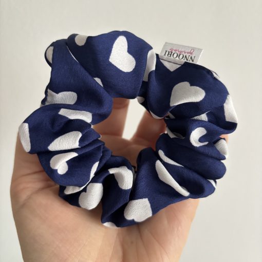 Blue heart scrunchie