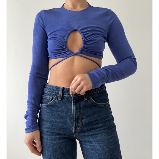 Bershka kék crop felső