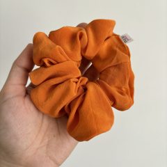 Orange silk scrunchie