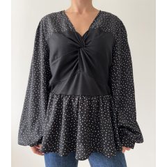 Shein fekete pöttyös felső
