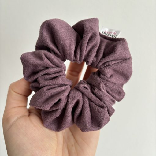 Purple suede scrunchie