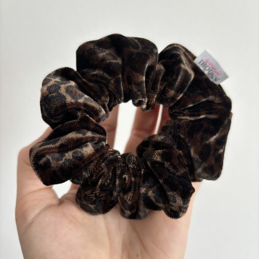Animal print velvet scrunchie