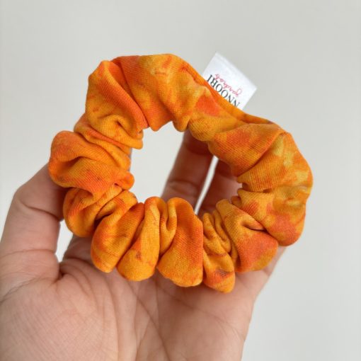 Orange floral scrunchie (S)
