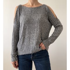 Only szürke bordázott felső