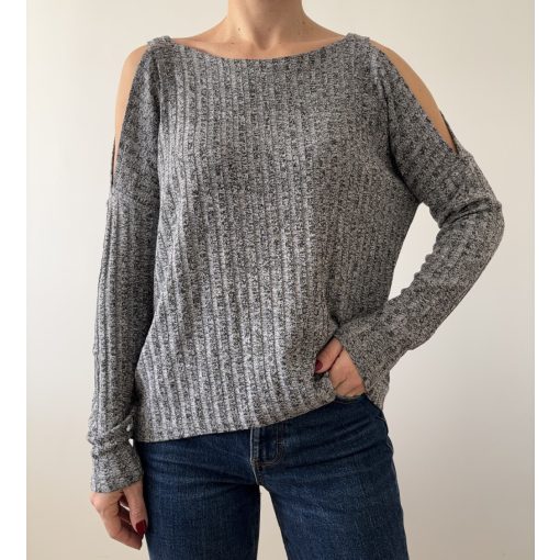 Only szürke bordázott felső