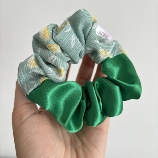 Green - Mint floral scrunchie