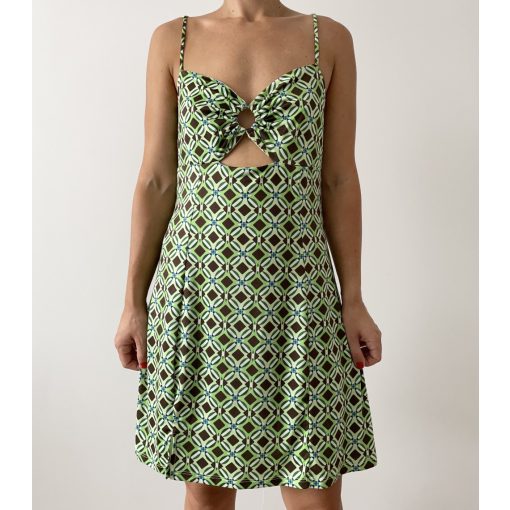 Bershka zöld mintás ruha