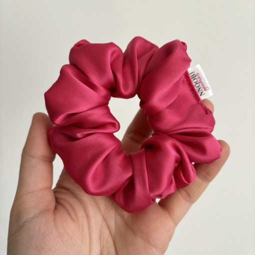 Hot pink matt scrunchie