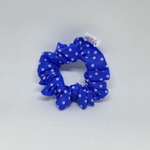 Blue dot scrunchie (S)