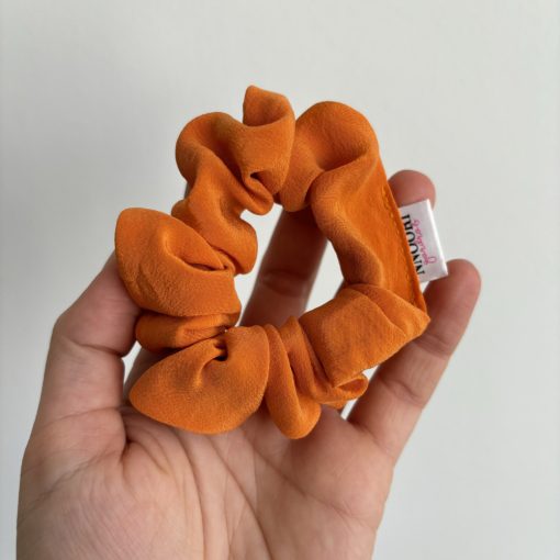 Orange silk scrunchie (S)