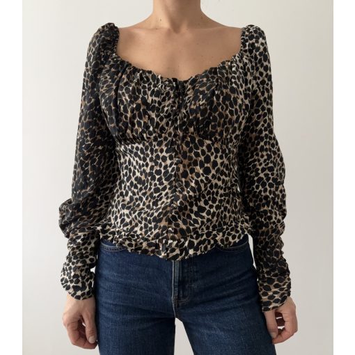 Topshop barna mintás felső