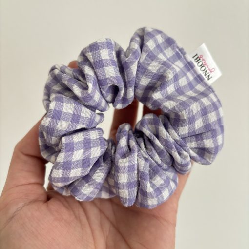 Lavender checkered scrunchie