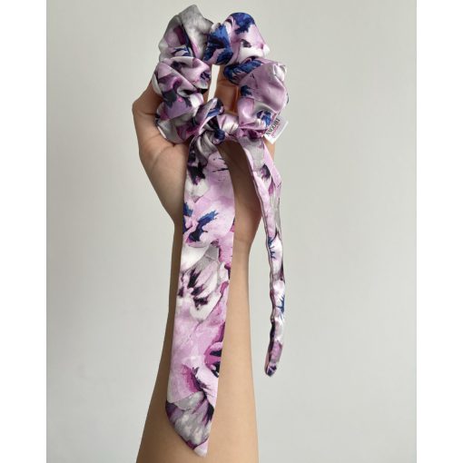 Lilac pansies scrunchie (Bunny-L)