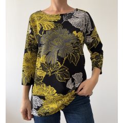 Next fekete virágos felső