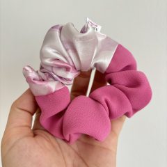 Pink - Pink floral scrunchie 