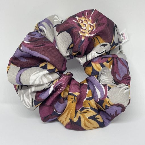 Purple floral scrunchie (L)