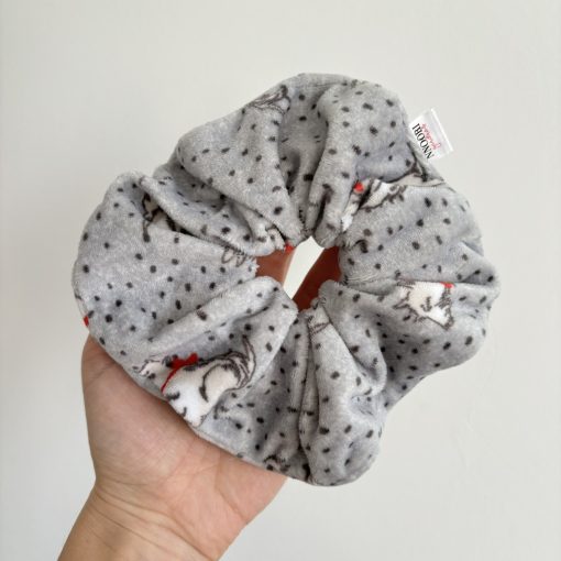 Grey christmas dog scrunchie (L)