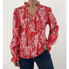 Shein piros virágos felső
