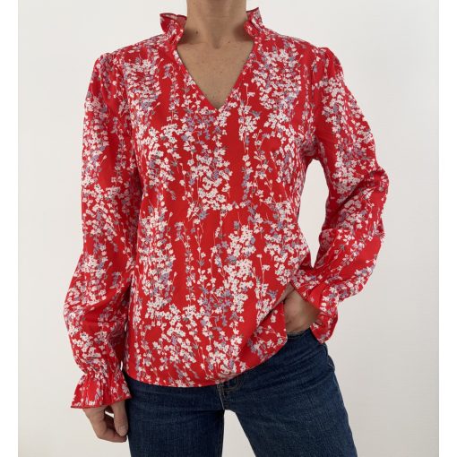 Shein piros virágos felső