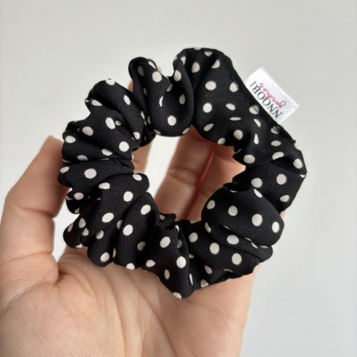 Black dot scrunchie (S)