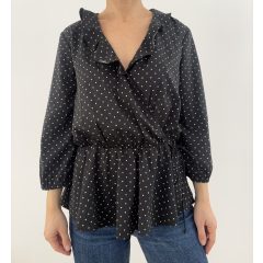 Pieces fekete pöttyös felső