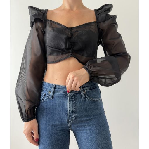 Missguided fekete crop top