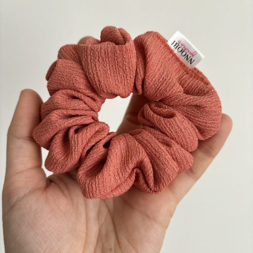 Orange textured scrunchie 