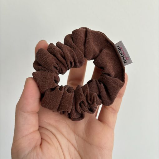 Brown silk scrunchie (S)