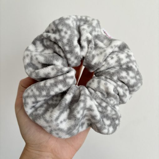 Grey snowflake scrunchie (L)