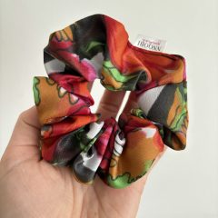 Red floral scrunchie