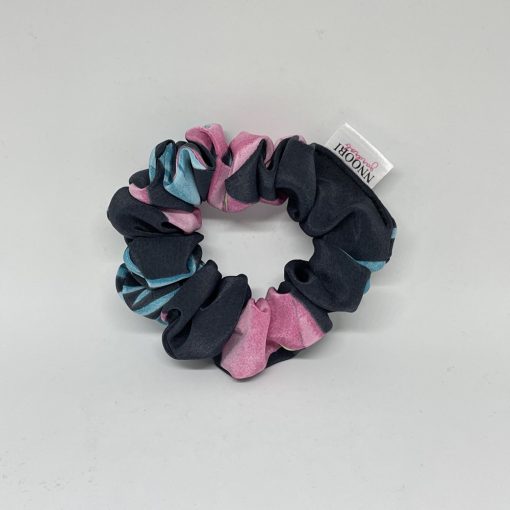 Black floral scrunchie (S)