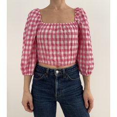 Fb Sister rózsaszín kockás felső
