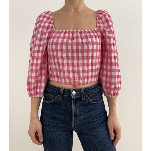 Fb Sister rózsaszín kockás felső