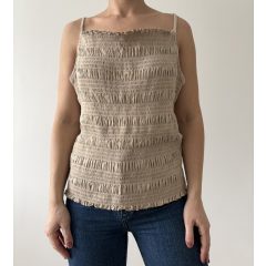 H&M bézs darázsolt top