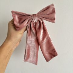 Baby pink velvet bow