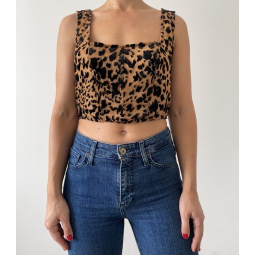 Leopárd mintás corset top