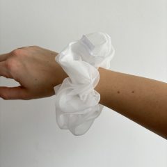 White scrunchie ( Organza - L)