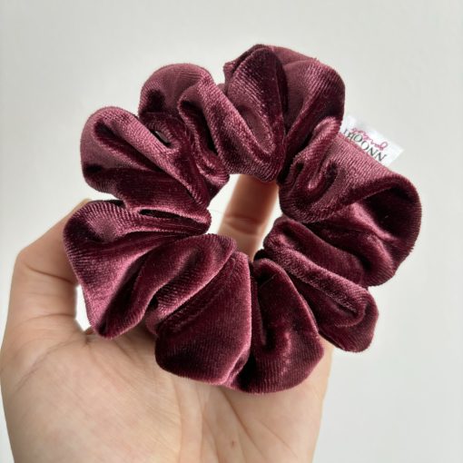 Burgundy wine velvet scrunchie