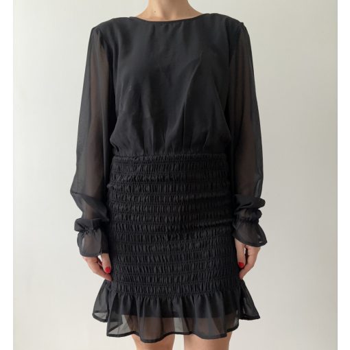 H&M fekete darázsolt ruha