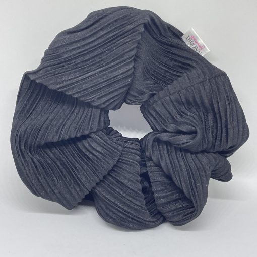 Black pleated scrunchie (L)