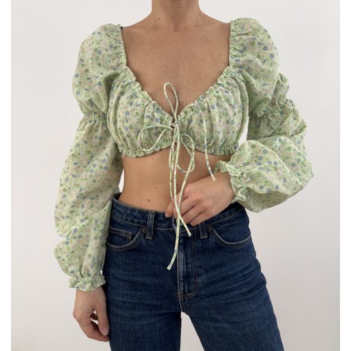 H&M virágos crop felső