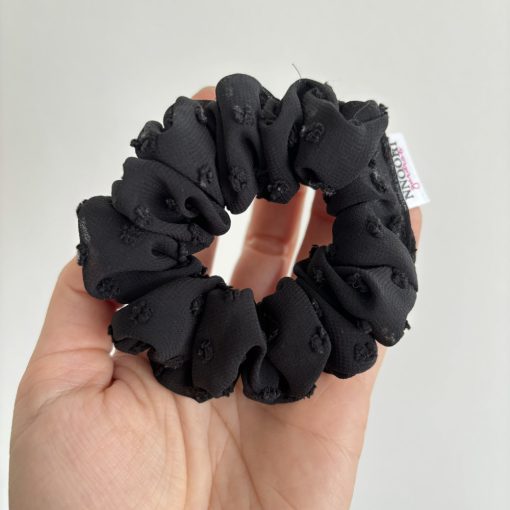 Black patterned scrunchie (S)