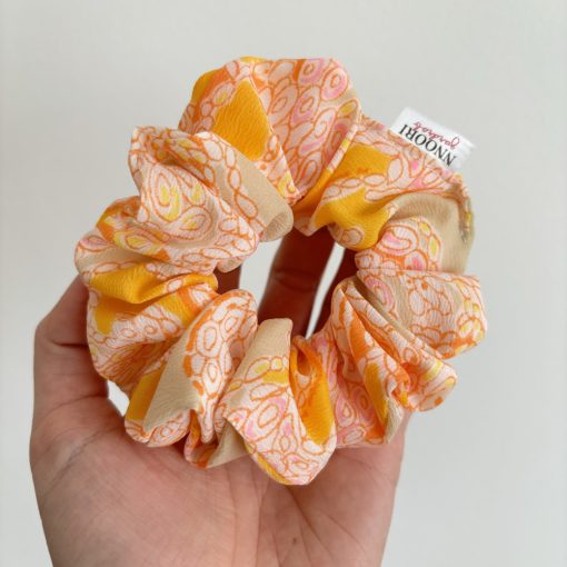 Orange patterned scrunchie