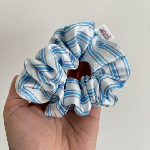Blue stripe scrunchie