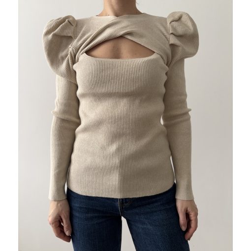 Shein bézs kötött felső